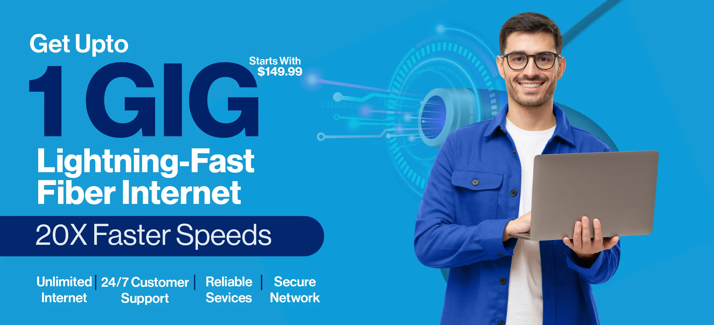 1 GiG Lightning Fast Fiber Internet